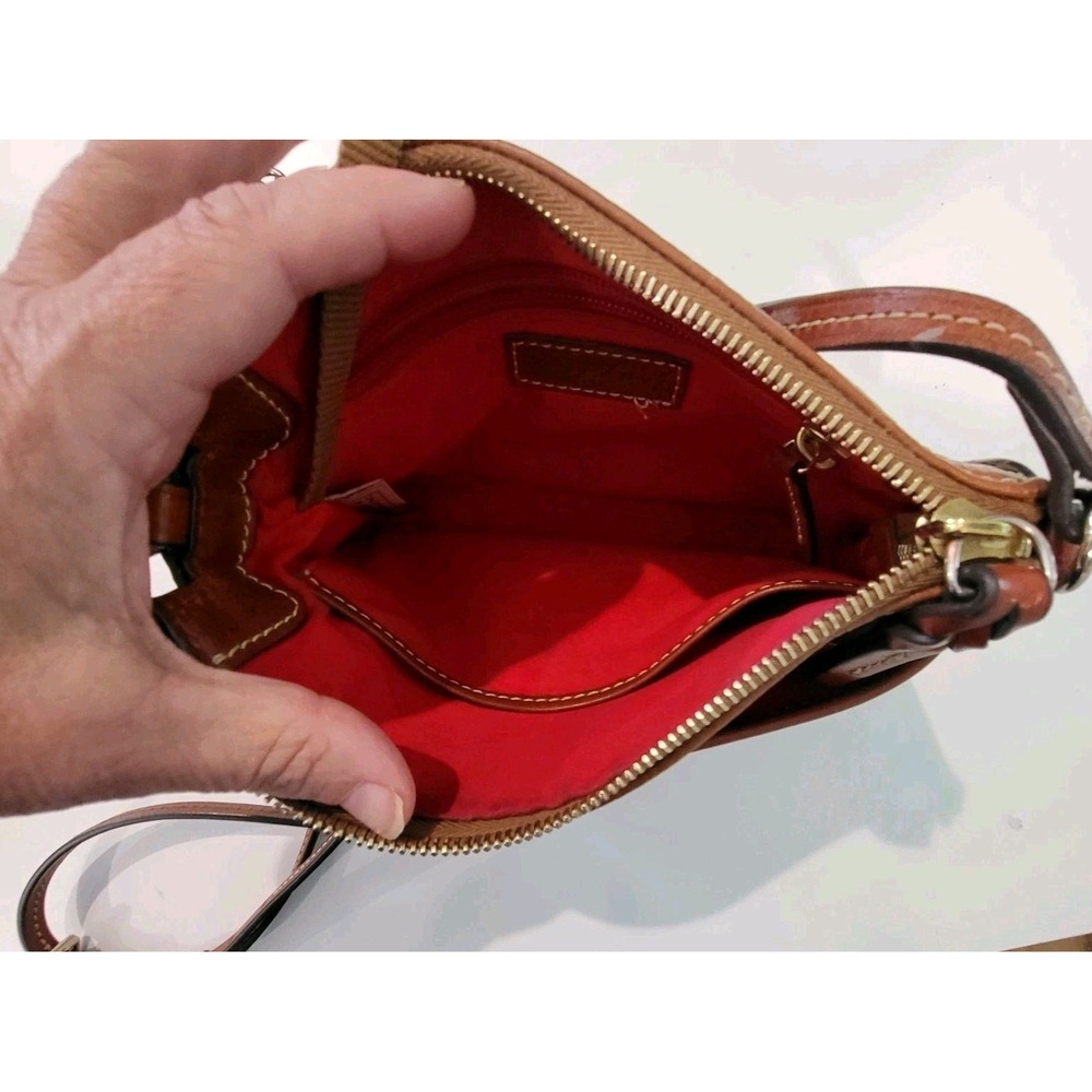 Dooney & Bourke Pebble Grain Ginger Crossbody Shoulder Bag Red Interior - Picture 5 of 10